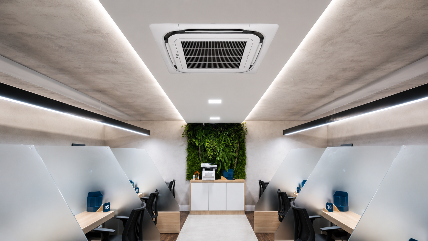 Climatização comercial com ar-condicionado cassete